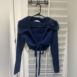 Y2K Blue Knit Top